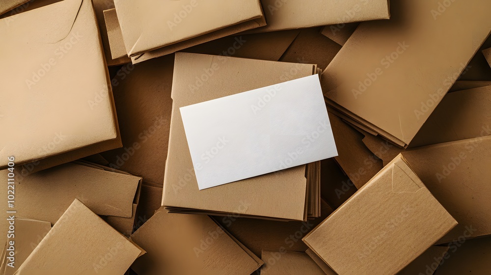 1. **Create a visually appealing image of a blank business card resting on a stack of neatly arranged brown paper packages. The warm tones of the packages should provide a rustic backdrop, allowing 1. **Create a visually appealing image of a blank business card resting on a stack of neatly arranged brown paper packages. The warm tones of the packages should provide a rustic backdrop, allowing