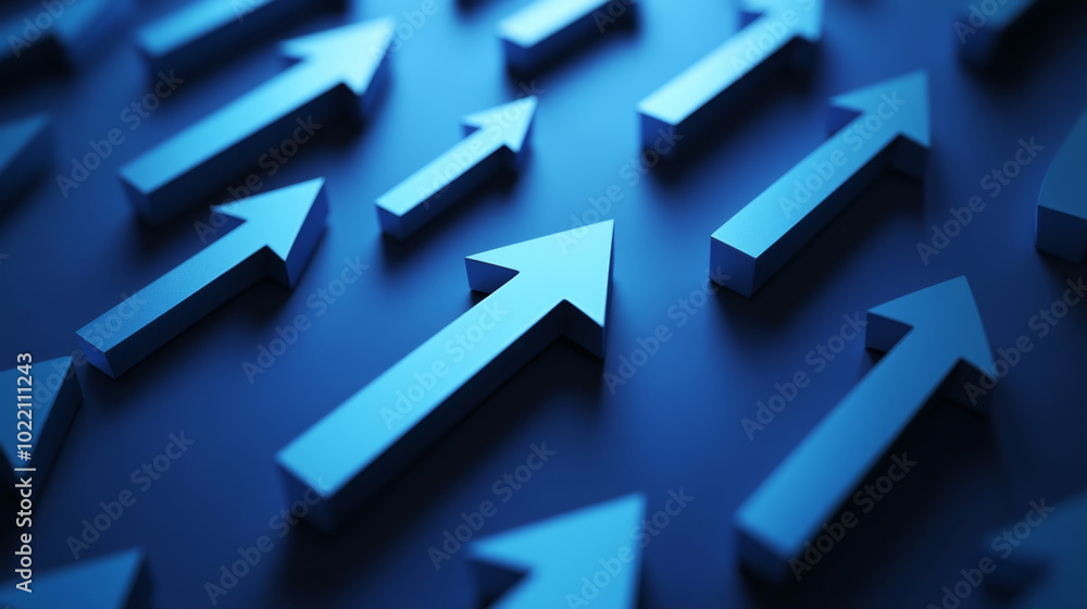Dynamic Illustration of Upward-Pointing Arrows Representing Growth and Progress Dynamic Illustration of Upward-Pointing Arrows Representing Growth and Progress