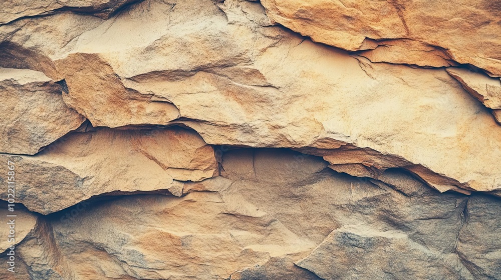Fototapeta premium Rough sandstone texture background with a grainy, layered surface showcasing natural weathering.