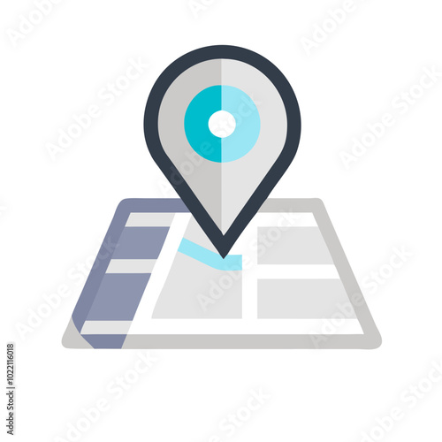 Map pointer with gps icon