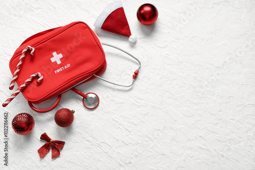 First aid kit with stethosc...