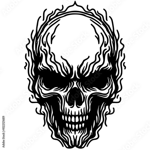 Skull sketch silhouette vector design