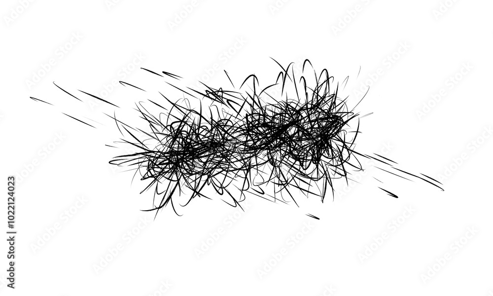 Naklejka premium Isolated graphic squiggly black lines overlay design element