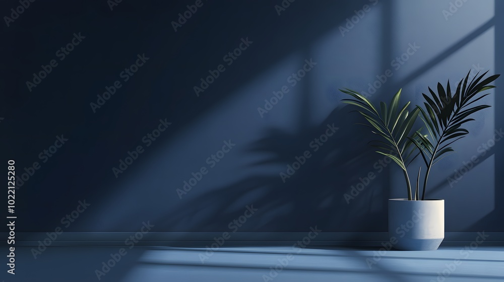 3. **Imagine a minimalist vector illustration of a studio setting in rich navy blue, focused on creating a clean background for product presentation on a website. The design should emphasize 3. **Imagine a minimalist vector illustration of a studio setting in rich navy blue, focused on creating a clean background for product presentation on a website. The design should emphasize