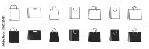 Vector illustration on the theme shopping bag. icon Vector
