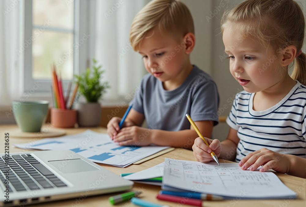 A couple of children. Created with AI. High quality upscale and postproduction. A couple of children. Created with AI. High quality upscale and postproduction.