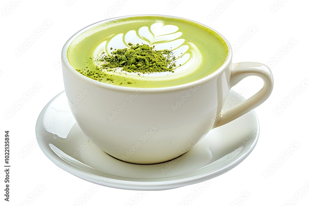cup of green tea on white background cup of green tea on white background