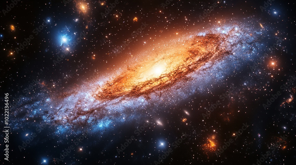 Fototapeta premium A stunning view of a spiral galaxy in deep space.
