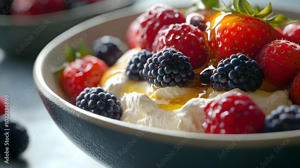 Fresh Berries and Cream with Honey Fresh Berries and Cream with Honey