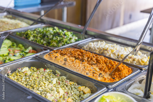 Fotografi Side dishes at a barbeque restaurant.