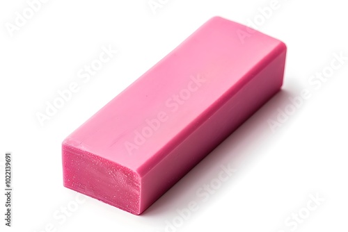 pink eraser isolated on white background