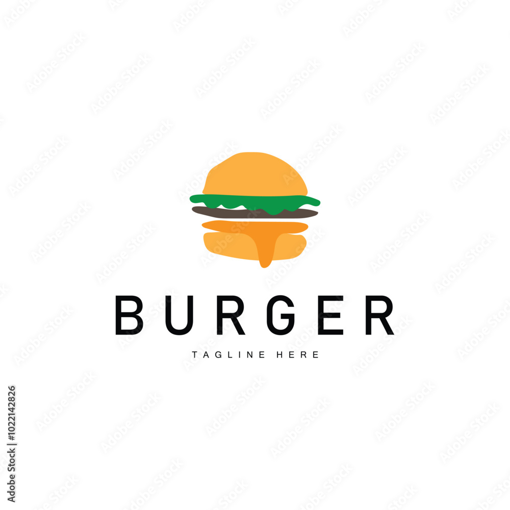 Burger Logo Vector Bread, Meat And Vegetable Fast Food Illustration Design Burger Logo Vector Bread, Meat And Vegetable Fast Food Illustration Design