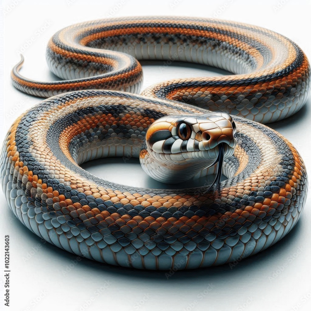 Naklejka premium snake on white background