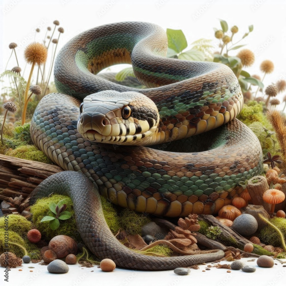 Fototapeta premium snake on white background