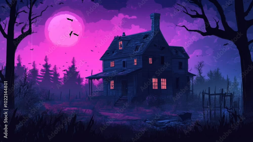 halloween background with house halloween background with house