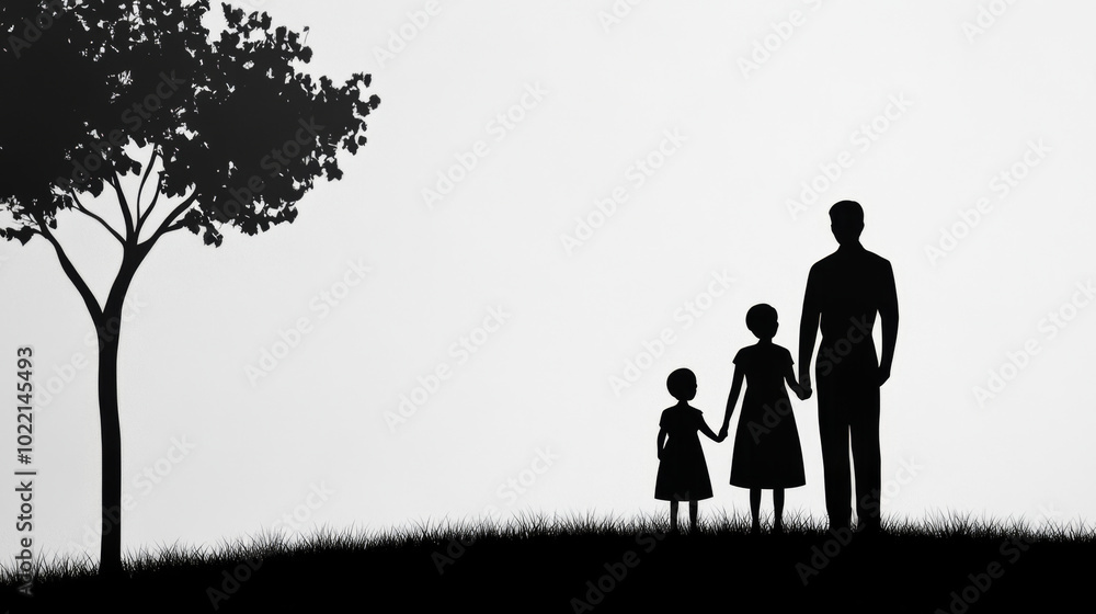 Embracing Togetherness The Black Silhouette Family Concept Embracing Togetherness The Black Silhouette Family Concept