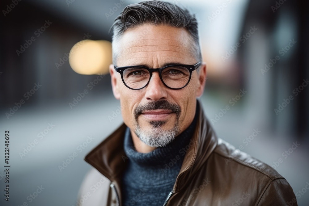 Portrait of a handsome mature man with eyeglasses outdoors. Portrait of a handsome mature man with eyeglasses outdoors.