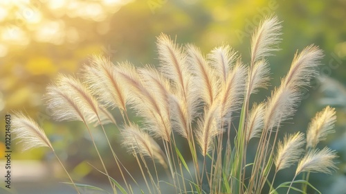 Soft Golden Grasses in Gentle Morning Light