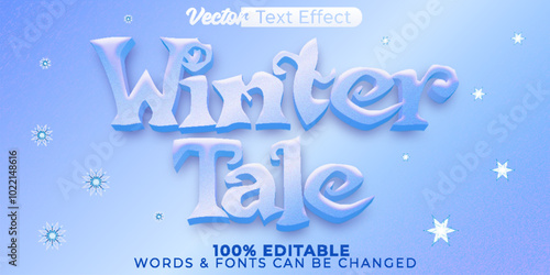 Winter Tale Vector Text Effect Editable Alphabet Fairy Tale Fantastic Magical