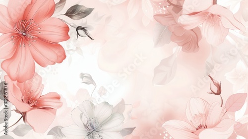 Delicate floral designs in soft pastel colors enhance the tranquility of any creative space with their gentle beauty. Generative AI