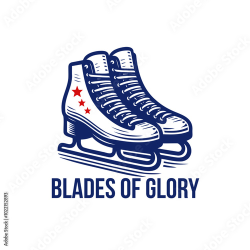 Pair of ice skating shoes vector illustration
