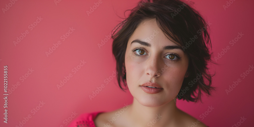 a natural portrait of a woman expressing curious a natural portrait of a woman expressing curious