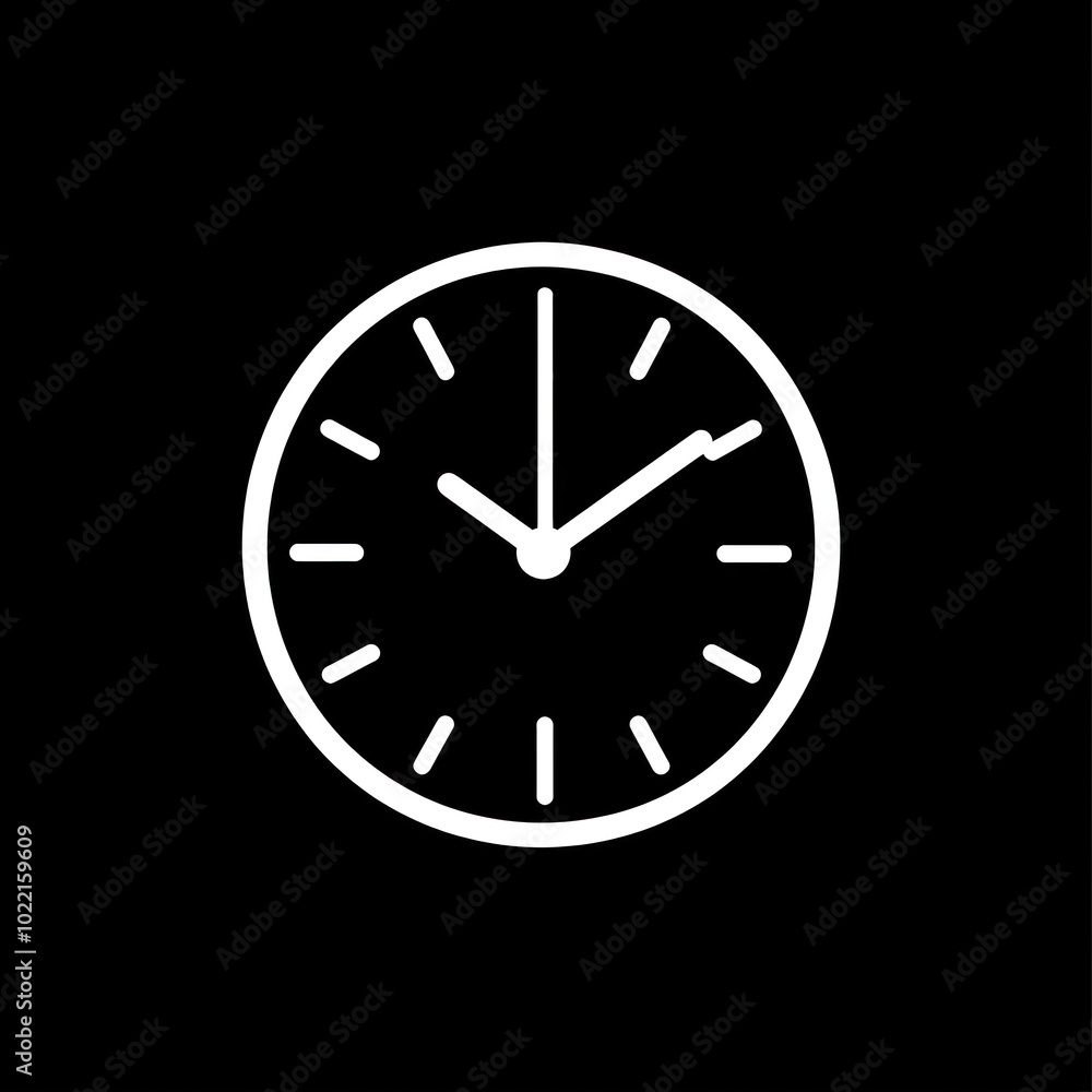 Clock icon on black background, showing time as 10:15. Minimalist design with sleek lines and digital display, creating a modern and sleek feel. Clock icon on black background, showing time as 10:15. Minimalist design with sleek lines and digital display, creating a modern and sleek feel.