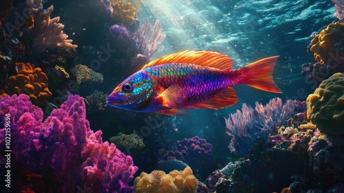 Vibrant Tropical Fish Swimming Among Coral Reefs