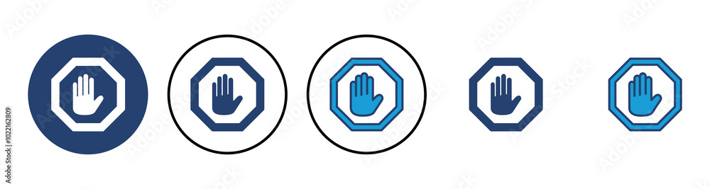 Stop icon vector. stop road sign. hand stop icon vector Stop icon vector. stop road sign. hand stop icon vector