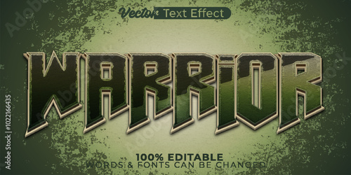 Warrior Vector Text Effect Editable Alphabet Empire Camouflage Green  Battle