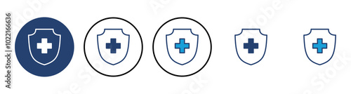 Health insurance icon vector. Insurance health document icon