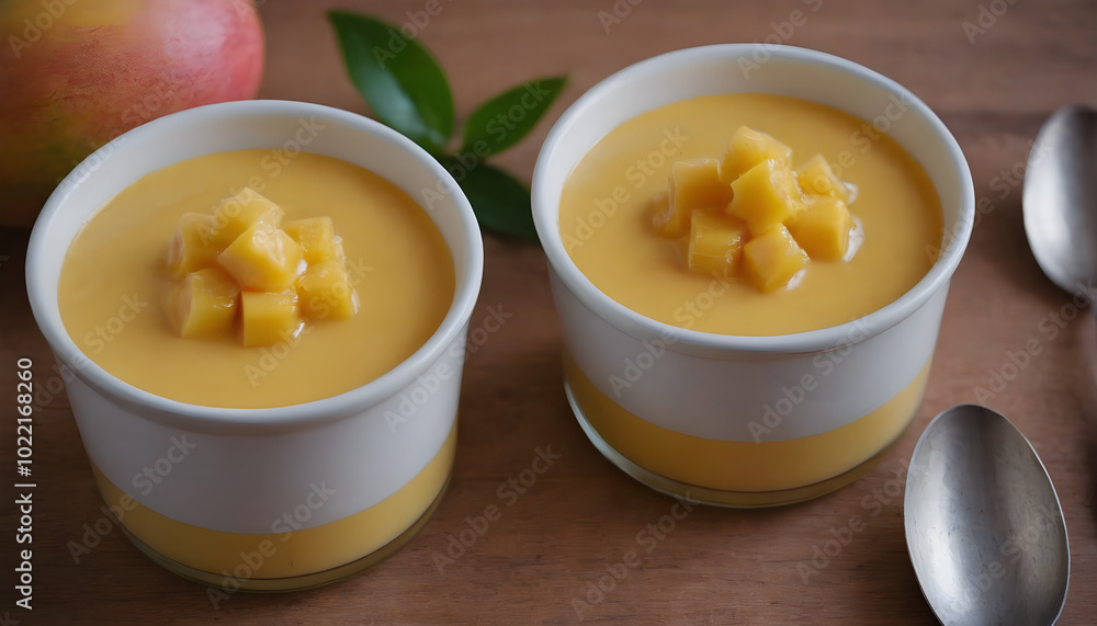 mango pudding on a plate mango pudding on a plate