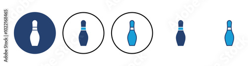 Bowling icon vector. bowling ball and pin icon. bowling pins