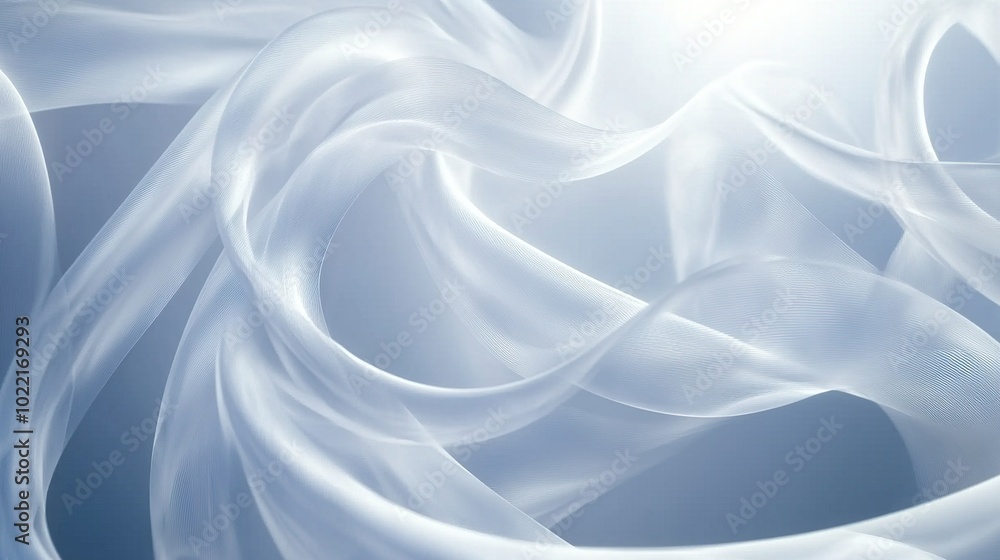 Fototapeta premium Ethereal Flow of Transparent Fabrics in Soft Light