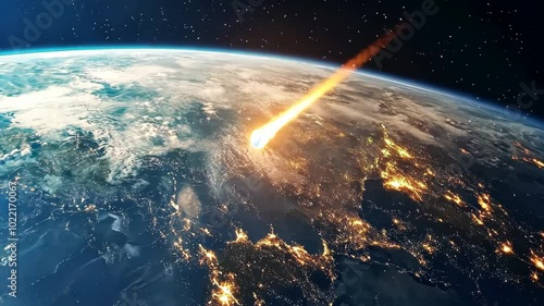 Meteorite Impacting Earth
