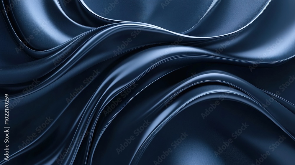 Fototapeta premium Smooth Blue Fabric Texture with Flowing Waves