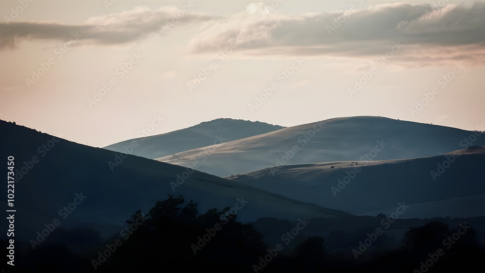 Tranquil Summer Evening with Hills Tranquil Summer Evening with Hills