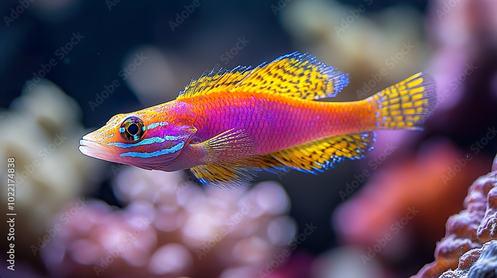 Obraz premium Vibrant Tropical Fish Swimming in Coral Reef