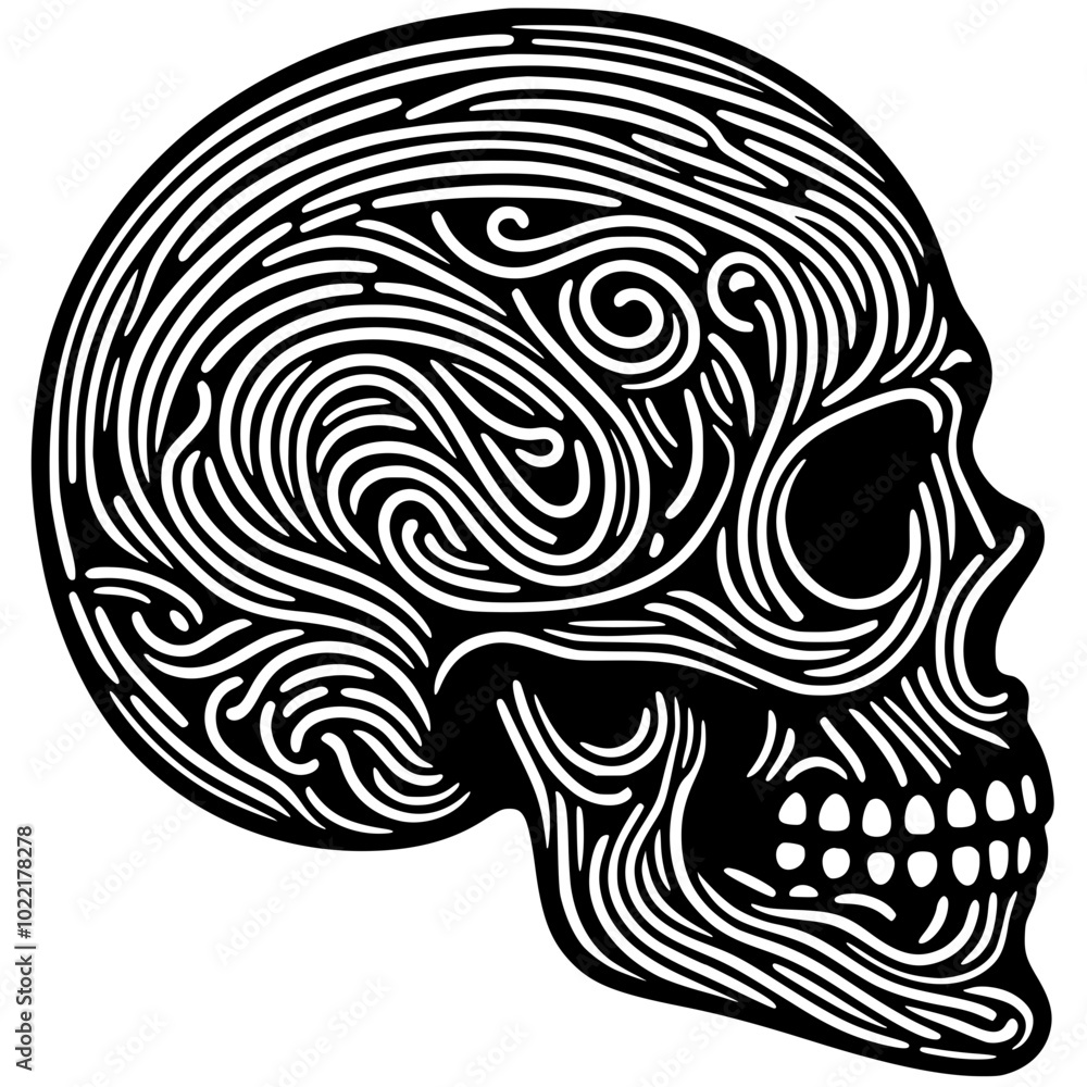 Abstract skull illustration silhouette Abstract skull illustration silhouette