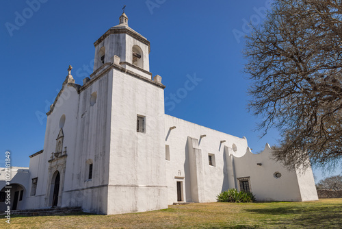 The reconstructed Mission Espiritu Santo at Goliad State Park and Historical Site.