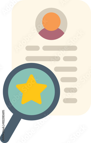 Conceptual illustration of recruitment process, searching for talented employee with magnifying glass