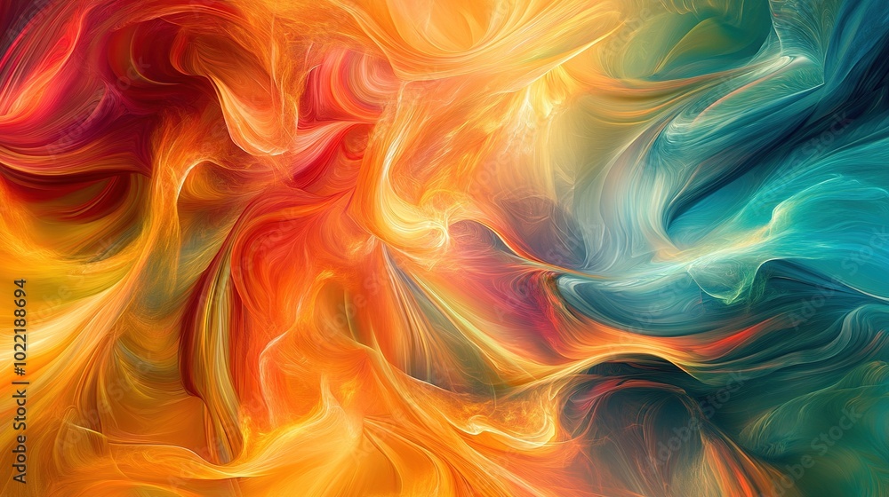 Abstract Colorful Swirls of Light and Movement