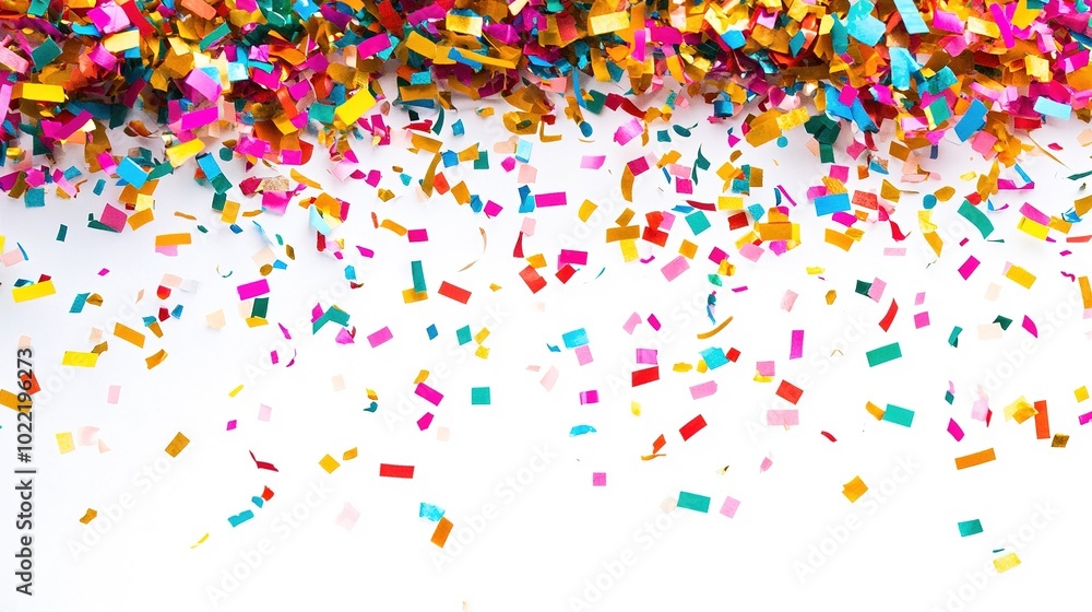 Colorful Confetti on White Background Colorful Confetti on White Background