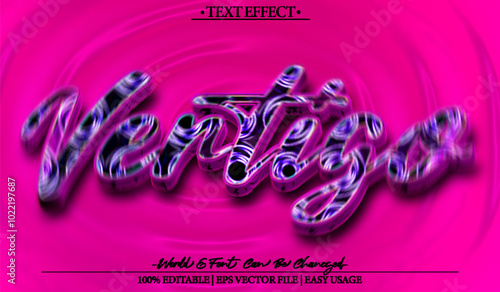 Vertigo Vector Text Effect Editable Alphabet Shake Dizzy Motion