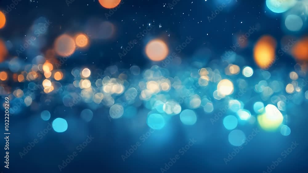 Abstract background of blue bokeh lights with a sparkling effect, ideal for festive or technology themes. Abstract background of blue bokeh lights with a sparkling effect, ideal for festive or technology themes.