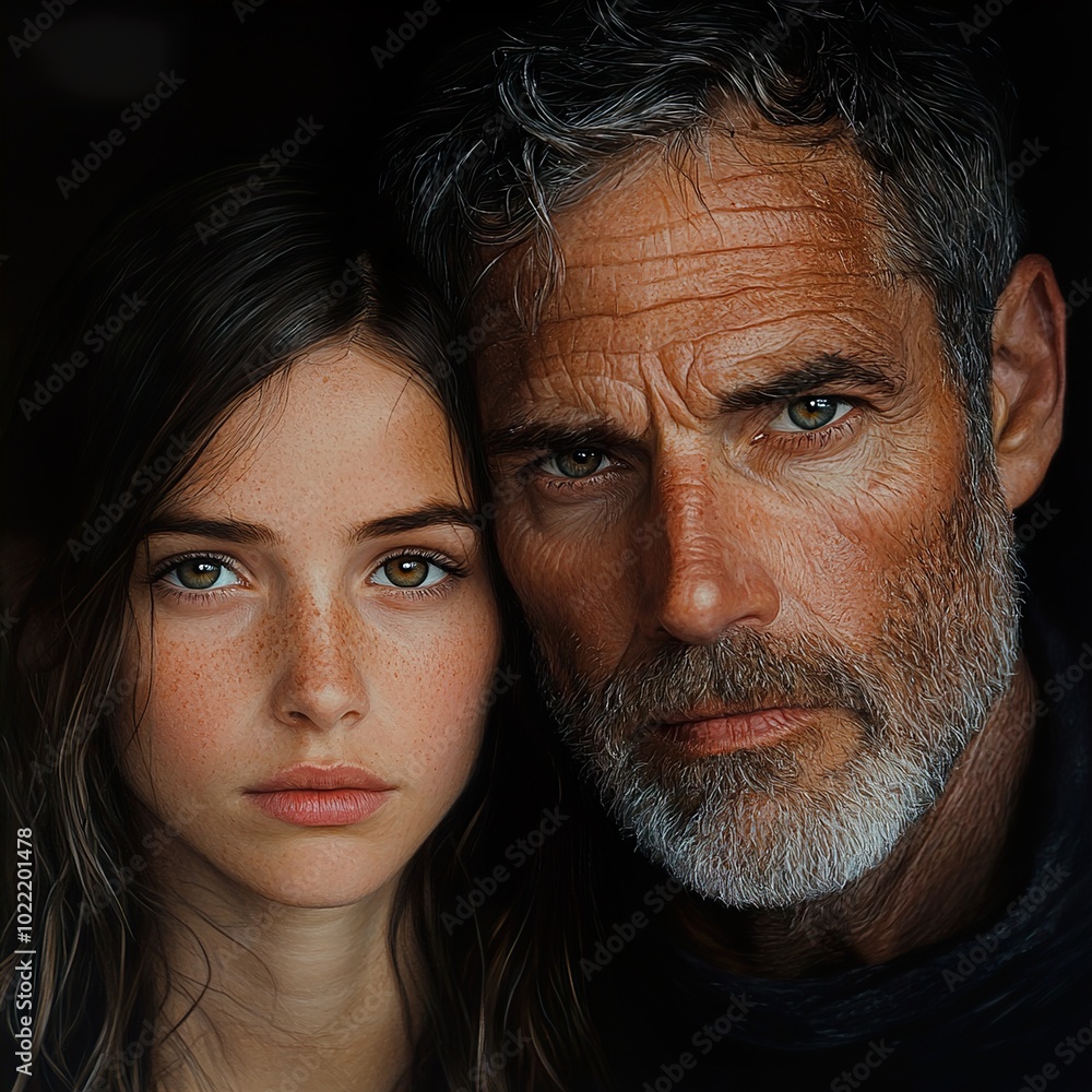 Father and Daughter Portrait: A Close Up of Love and Connection Father and Daughter Portrait: A Close Up of Love and Connection