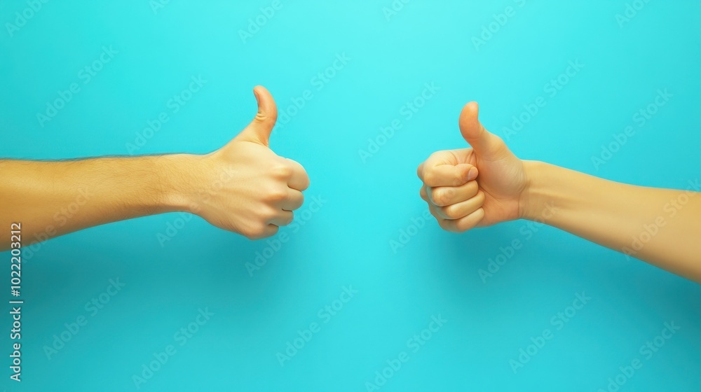 Close Up of Two Hands Giving Thumbs Up Gesture Close Up of Two Hands Giving Thumbs Up Gesture