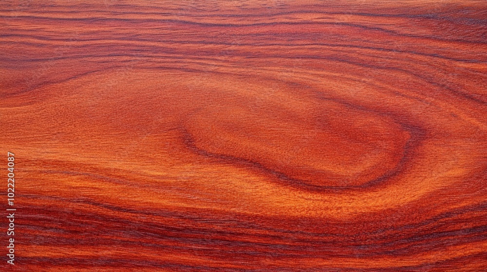 Naklejka premium Rich Mahogany Wood Grain Close-Up Texture
