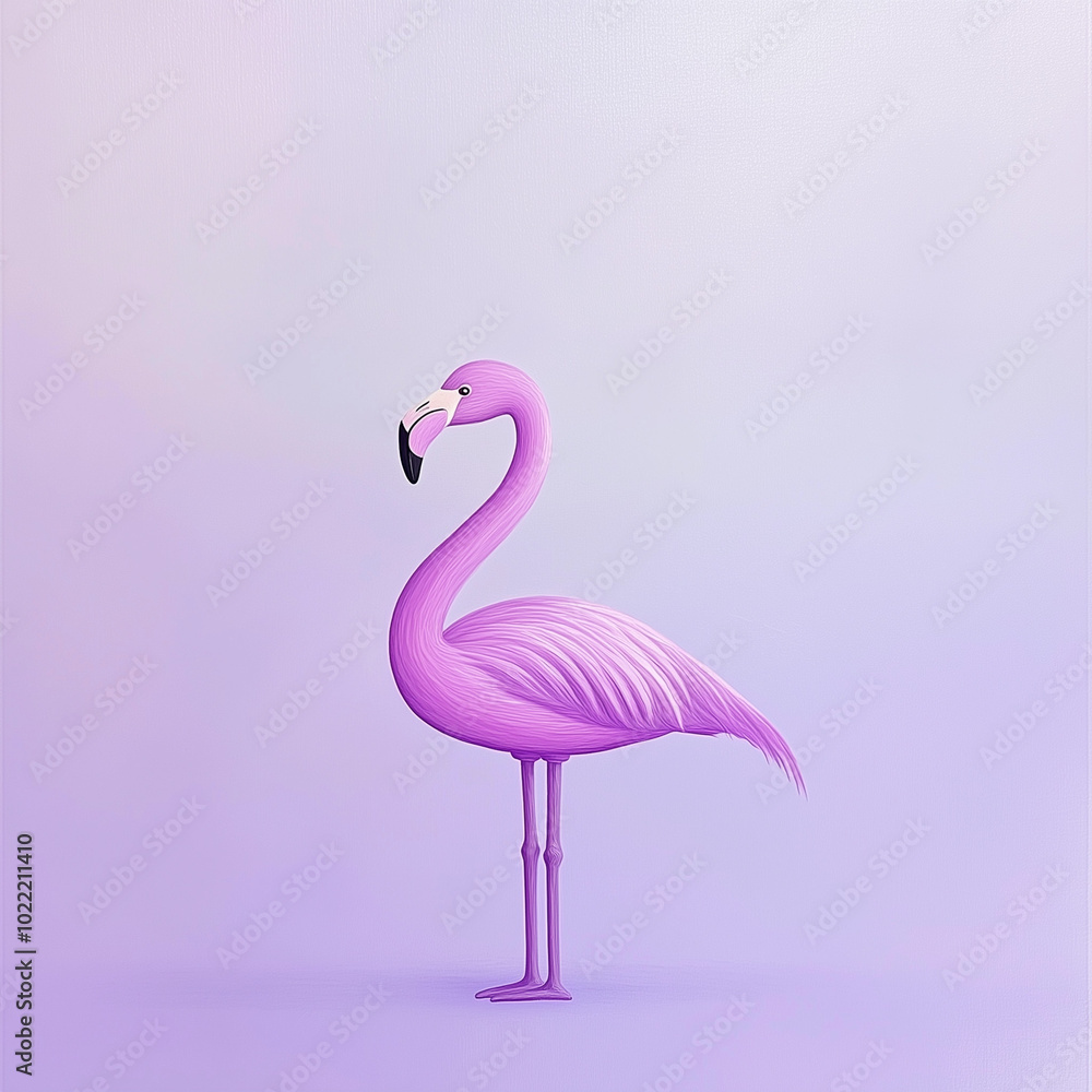 Fototapeta premium A Mammoth Yoga Instructor Flamingo Posed in Soft Pastels for Relaxing Art