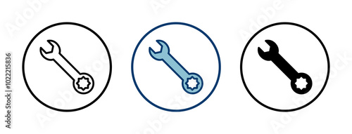 wrench icon vector isolated on white background. Wrench vector icon. Spanner symbol